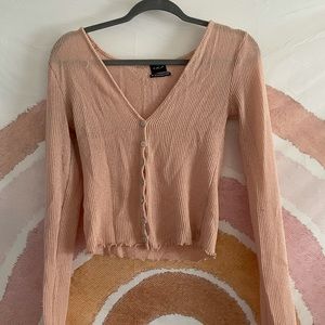 Pink Light Cropped Sweater